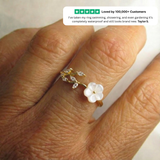 Rise - White Flower Ring