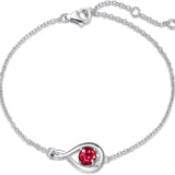 Ruby Infinity Bracelet | White Gold