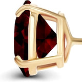 Ruby Round Stud Earrings | Gold