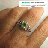 Vintage Olive Stone Silver Ring