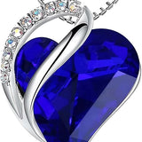 Infinity Heart Sapphire Necklace | White Gold