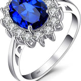 Classic Sapphire Halo Ring | White Gold