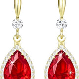 Ruby Teardrop Earrings | Gold