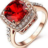 Ruby Halo Statement Ring | Rose Gold