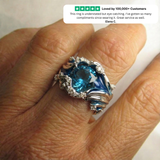 Vintage Ocean Wavy Crystal Ring