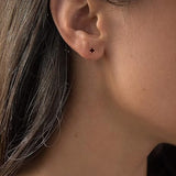 Ruby Round Stud Earrings | Gold