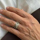 Vintage Gold Inlay Zirconia Ring