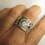 Vintage Gold Inlay Zirconia Ring