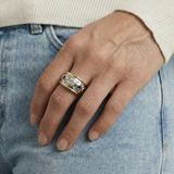 Vintage Gold Inlay Zirconia Ring