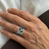 Vintage Blue Zirconia Ring