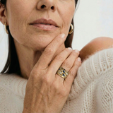 Vintage Golden Inlaid Zirconia Ring