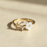 Rise - White Flower Ring