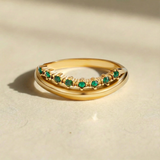 Mary - Emerald Green Layered Ring