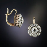Exclusive Vintage Gold Earrings with Gemstone Inlay