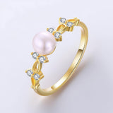 Freshwater Pearl Zircon Ring