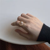 Geometric Pearl Ring