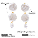 Geometric Freshwater Pearl Earrings