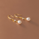 Baroque Pearl Zircon Stud Earrings
