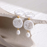 Geometric Freshwater Pearl Earrings