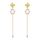 Crystal Pearl Flower Earrings