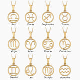 Zodiac sign necklace | Gold