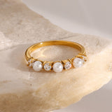 Kelsha Diamond Pearl Ring