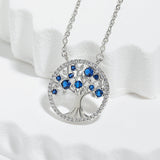 Tree of Life Sapphire Necklace | White Gold