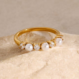 Kelsha Diamond Pearl Ring