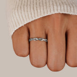 Infinity 18K Silver Twist Ring