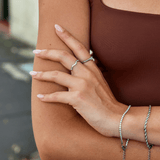 Zenya Crystal & Silver Wave Ring